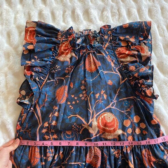 Ulla Johnson Navy and Orange Mini Dress - Picture 10 of 11